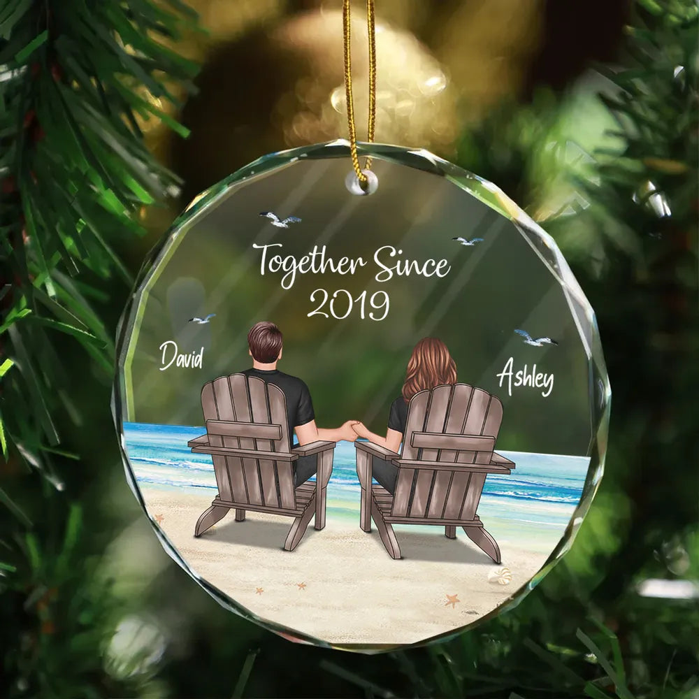 Personalized Glass Ornament for Couples - Together Since 2019 Ornament MagicInPrints