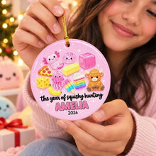 Load image into Gallery viewer, Personalized Pink Ceramic Ornament Custom Name Gift for Kids

