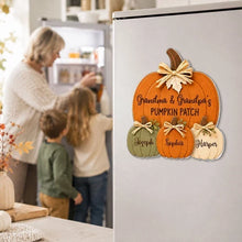 Load image into Gallery viewer, Personalized Fall Acrylic Magnet Rustic Pumpkin Gift for Grandma &amp; Grandpa
