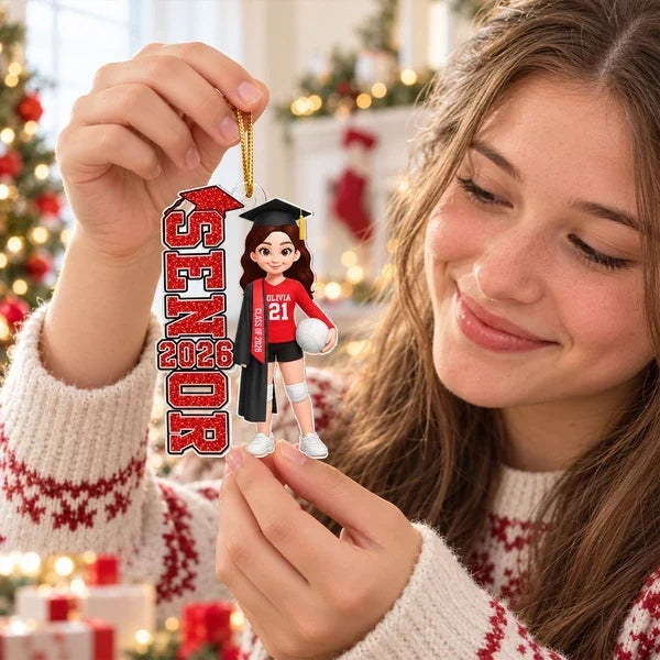 Personalized Graduation Ornament Colorful Senior Volleyball Gift for Daughter