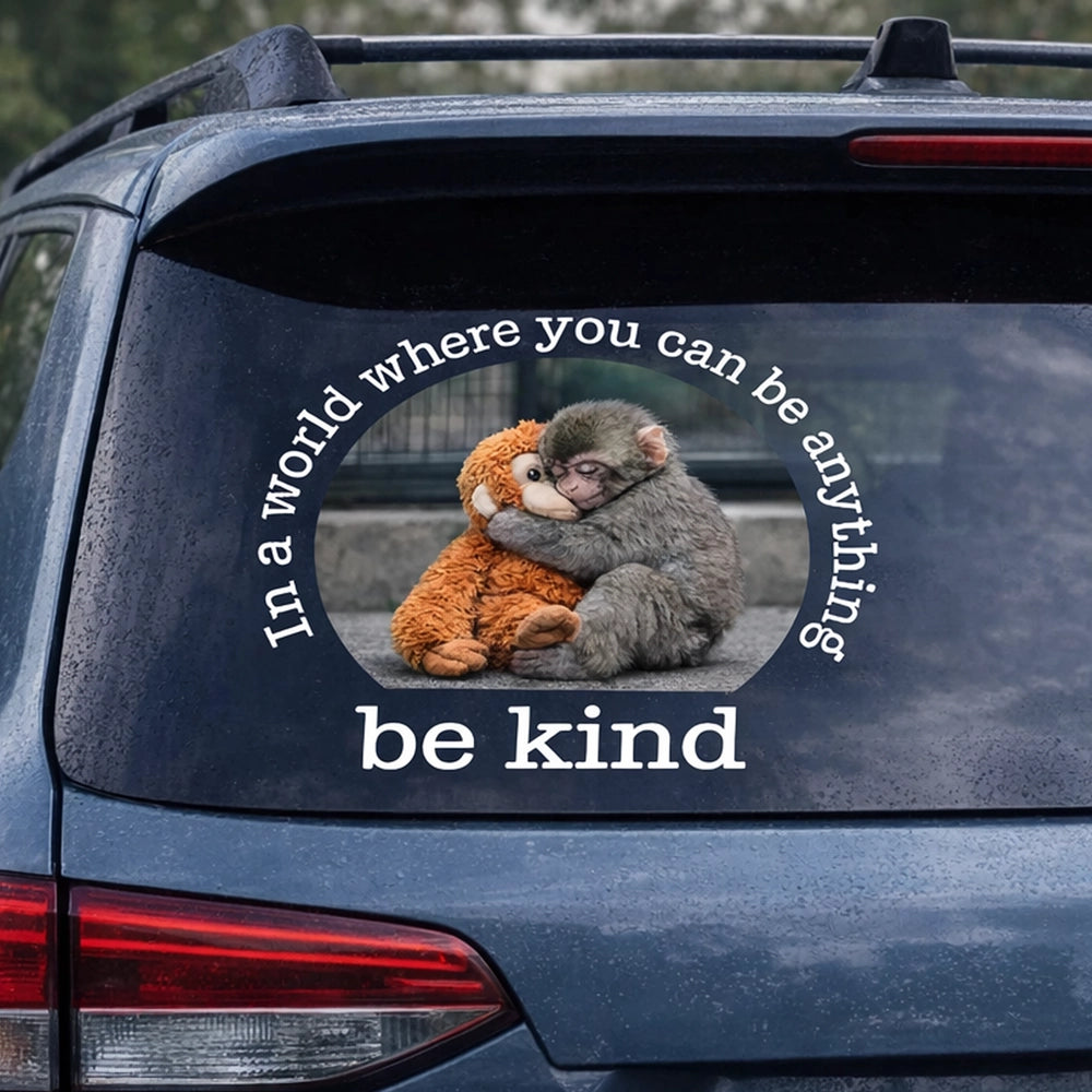 Inspirational Car Window Sticker for Animal Lovers - Be Kind Message Sticker MagicInPrints