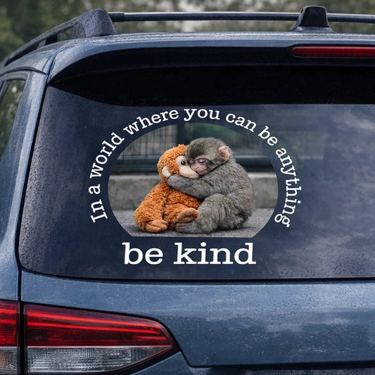 Inspirational Car Window Sticker for Animal Lovers - Be Kind Message Sticker MagicInPrints