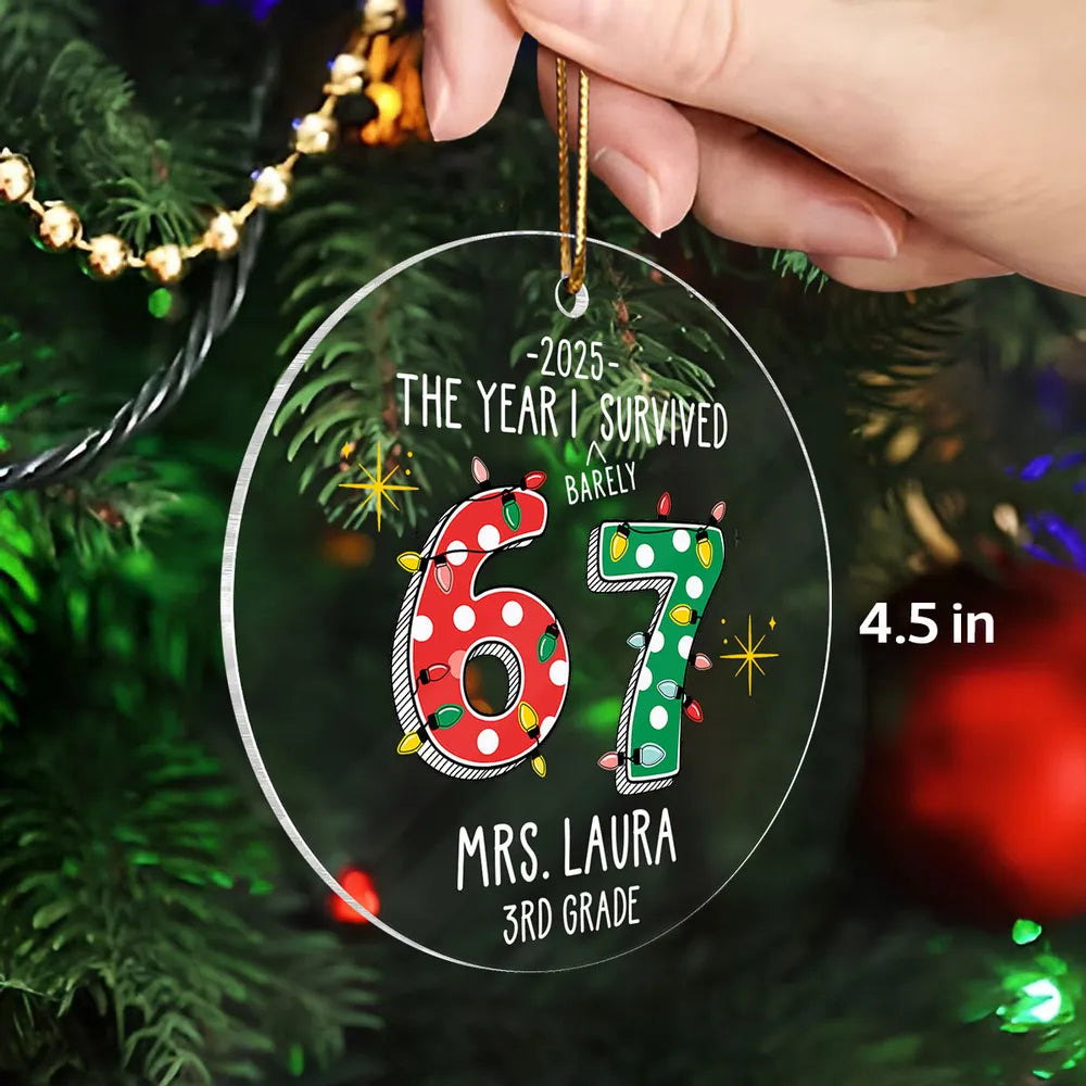 Personalized Teacher Christmas Ornament 2025 - Funny Holiday Gift for 3rd Grade Ornament MagicInPrints