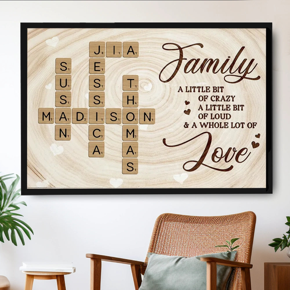 Personalized Family Name Crossword Wall Art for Home Decor - Sentimental Gift Poster or Canvas MagicInPrints