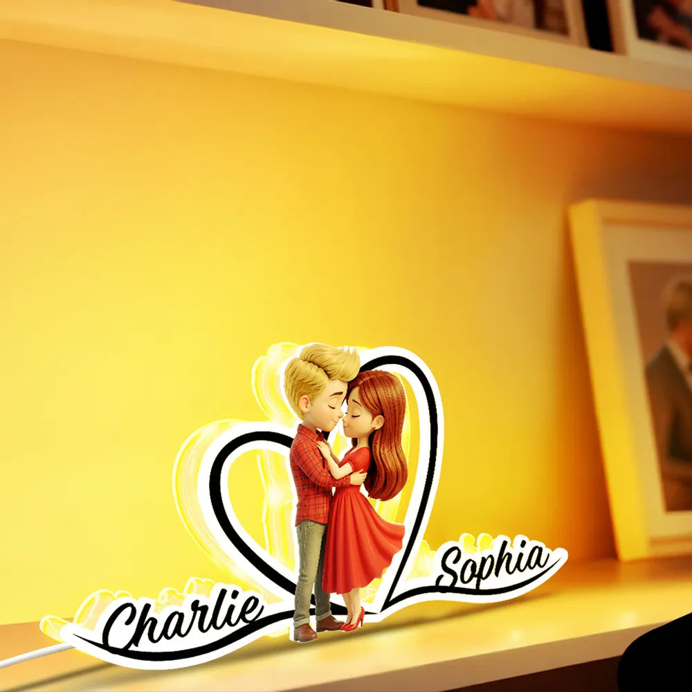 Personalized Couple Car Hanging Ornament for Lovers - Romantic Gift Car Hanger MagicInPrints