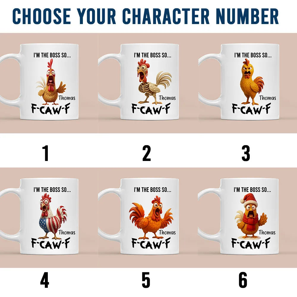 Personalized Funny Chicken Mug for Boss - Holiday Gift Idea Cup MagicInPrints