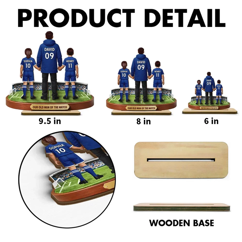 Personalized Soccer Family Figurine for Dad - Father's Day Gift Plaque MagicInPrints