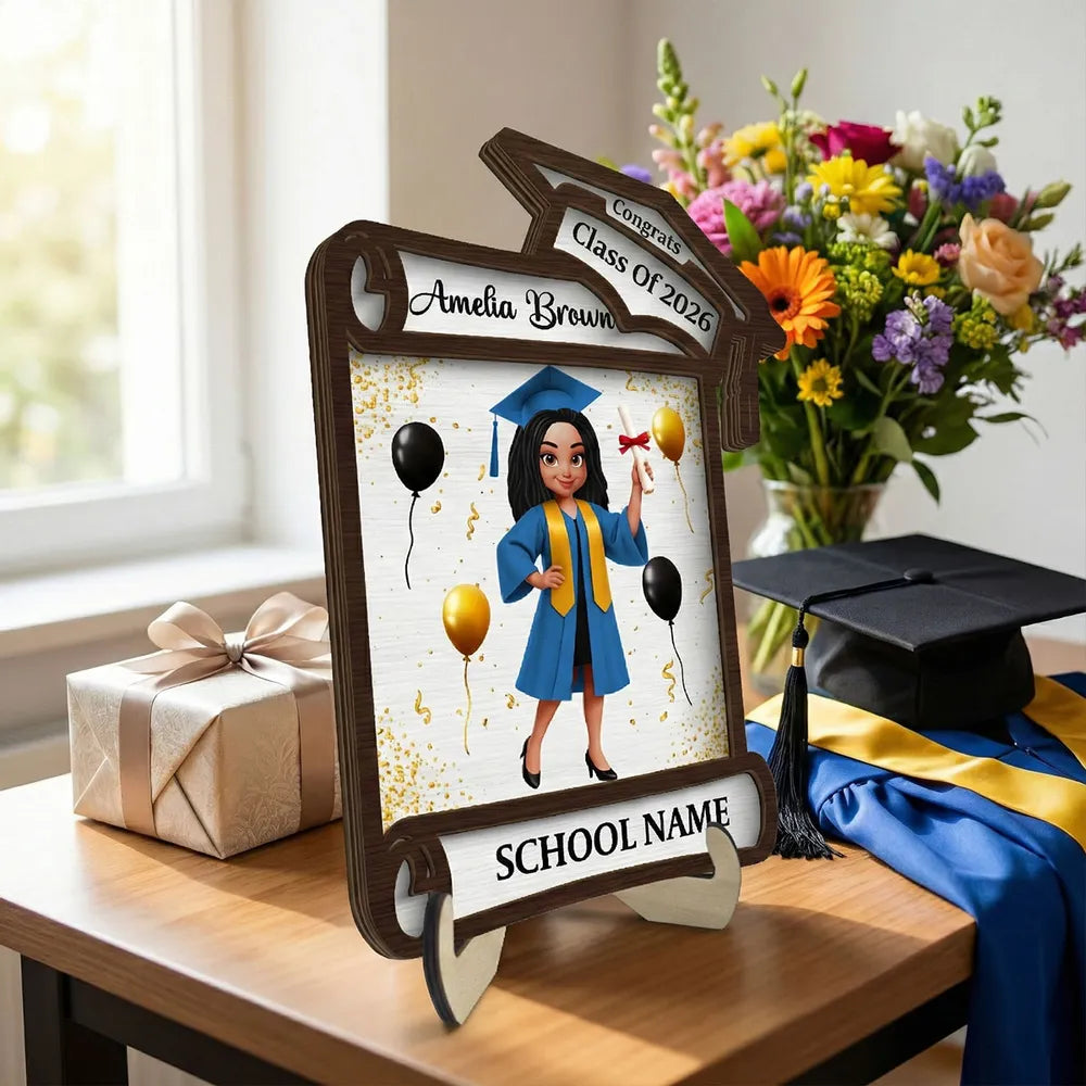 Personalized Graduation Plaque for Class of 2026 - Custom School Name Gift Plaque MagicInPrints