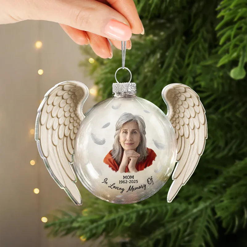 Personalized Memorial Ornament for Dad with Angel Wings - Remembrance Keepsake Ornament MagicInPrints
