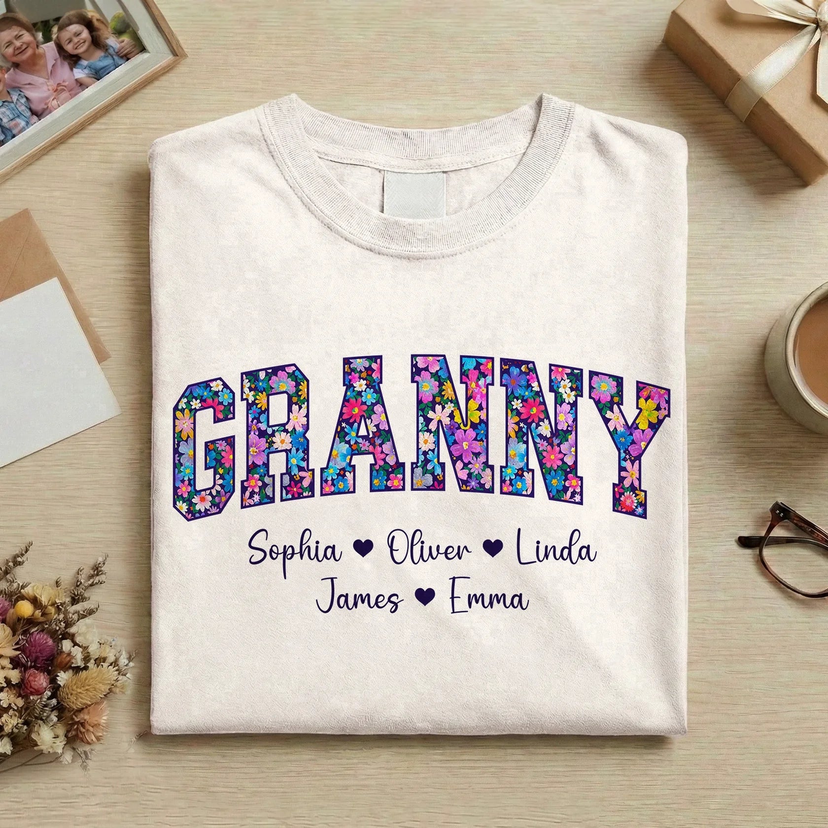 Custom Family Name T-Shirt for Women - Personalized Gift for Moms and Grandmas Cloth MagicInPrints