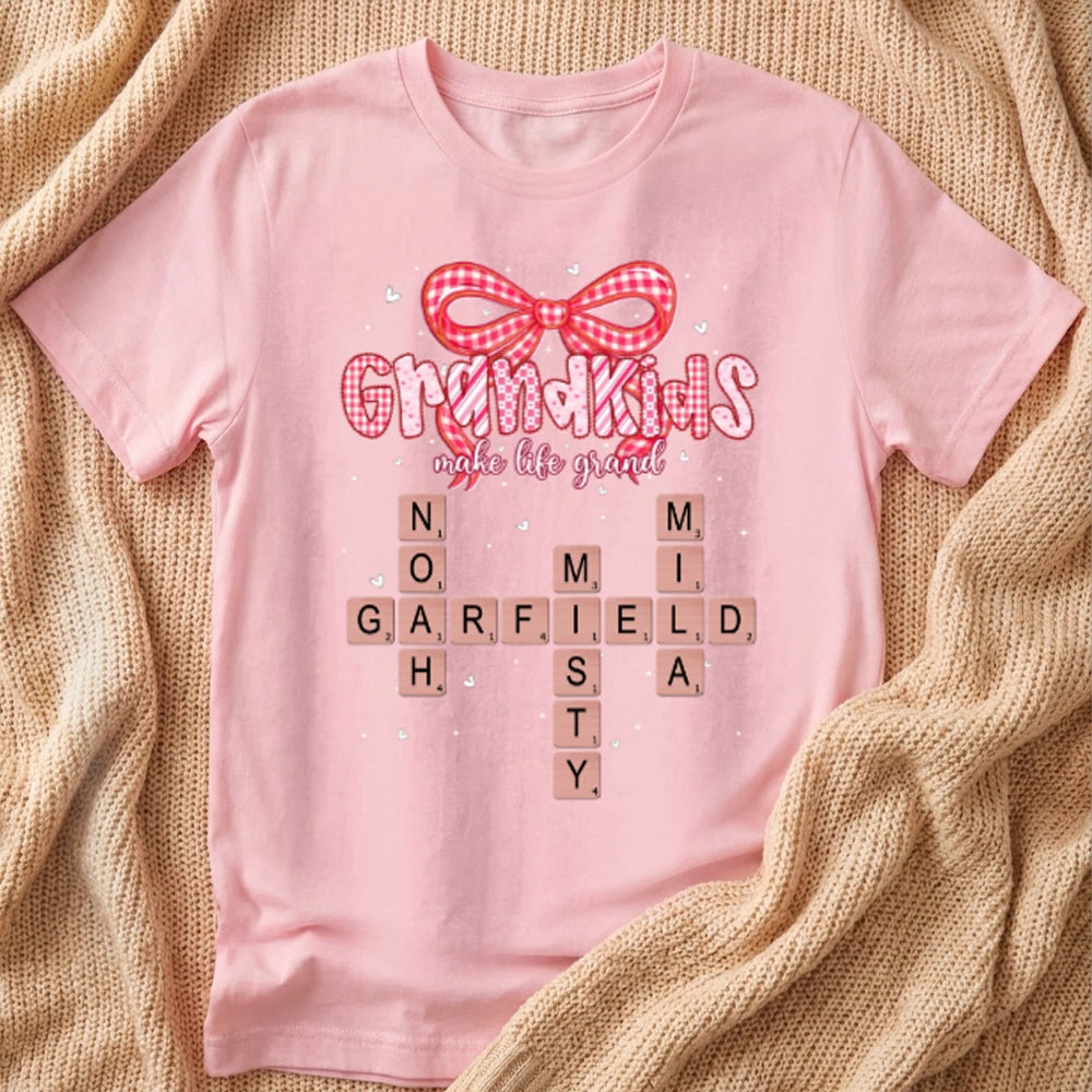 Personalized Grandkids Crossword T-Shirt for Grandparents - Sentimental Gift Cloth MagicInPrints