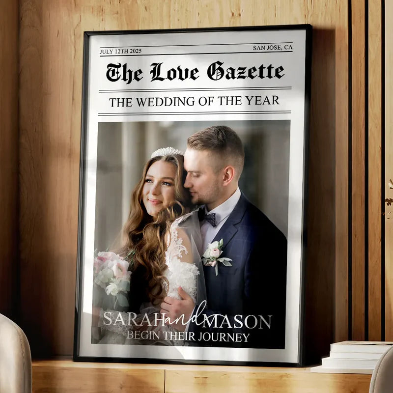 Personalized Wedding Newspaper Poster for Couples - Unique Wedding Gift Poster or Canvas MagicInPrints
