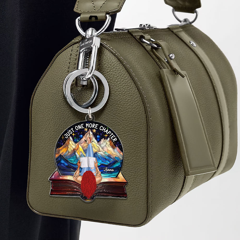 Personalized Book Lover Keychain - Just One More Chapter Keychains PopCulturePrints