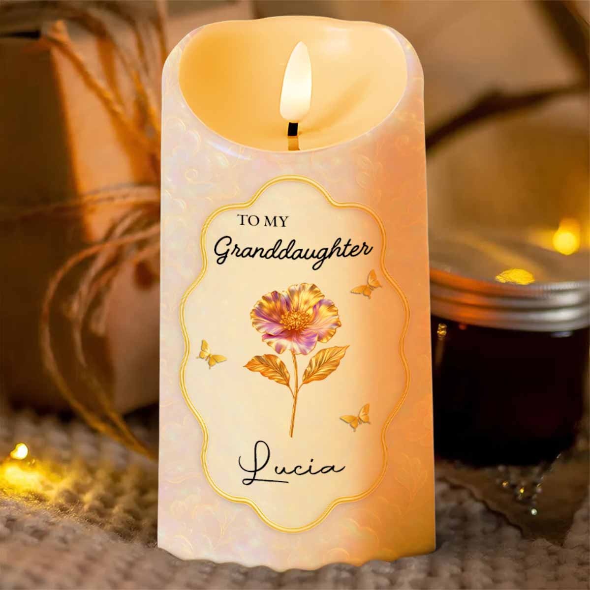 Personalized LED Candle for Granddaughter - Sentimental Gift from Grandma Lamp MagicInPrints