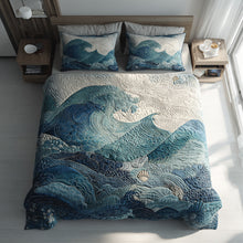 Load image into Gallery viewer, Relaxing Serenity Awaits – Personalized 3-Piece Quilted Bedding Set – Gift for Home Decor Lovers Quilted Bedding Set V2 MagicInPrints
