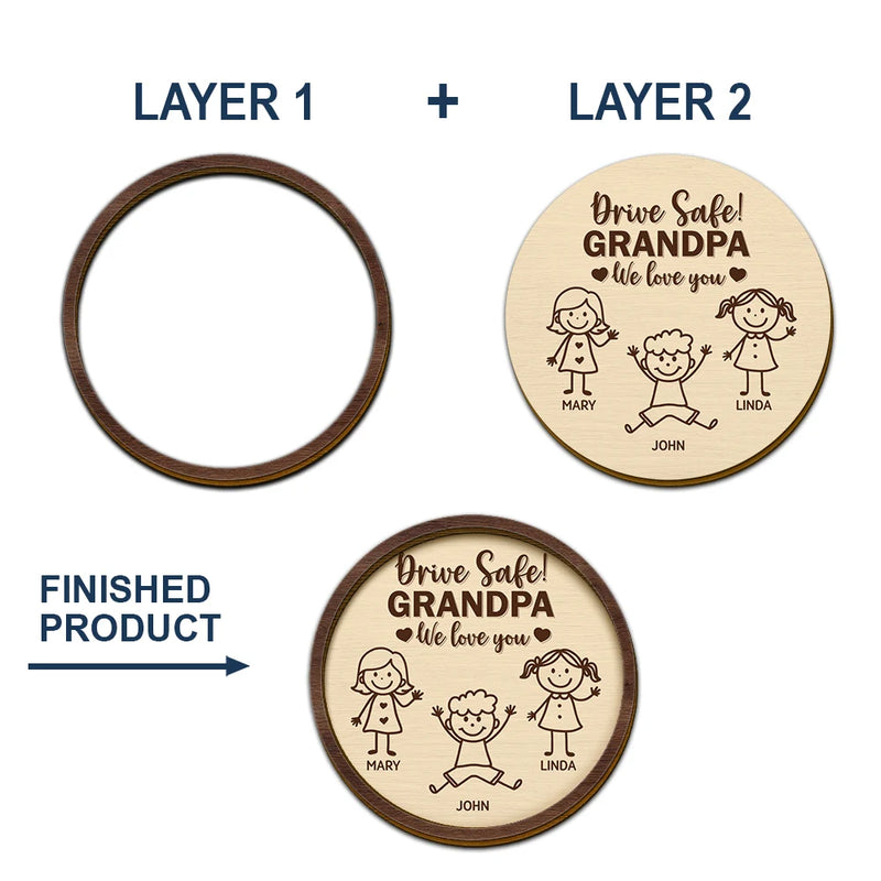 Personalized Car Visor Clip for Dad - Drive Safe Reminder from Daughter Car Hanger MagicInPrints