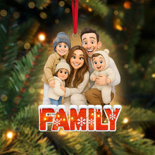 Load image into Gallery viewer, Capture Your Family&#39;s Joy: Family Cartoon Art Ornament - Personalized Photo Gift for Loved Ones Ornament PopCulturePrints
