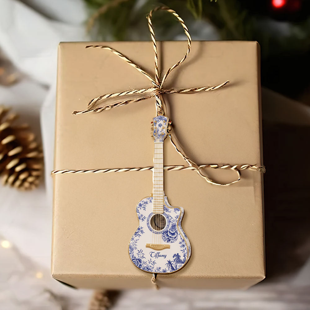 Strum Your Memories: Personalized Guitar Ornament - Perfect Gift for Music Lovers Ornament PopCulturePrints