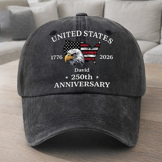 Custom Embroidered USA 250th Anniversary Hat - Patriotic Gift Hat MagicInPrints