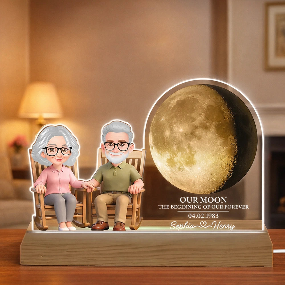Custom LED Night Light for Couples - Personalized Anniversary Gift Plaque MagicInPrints