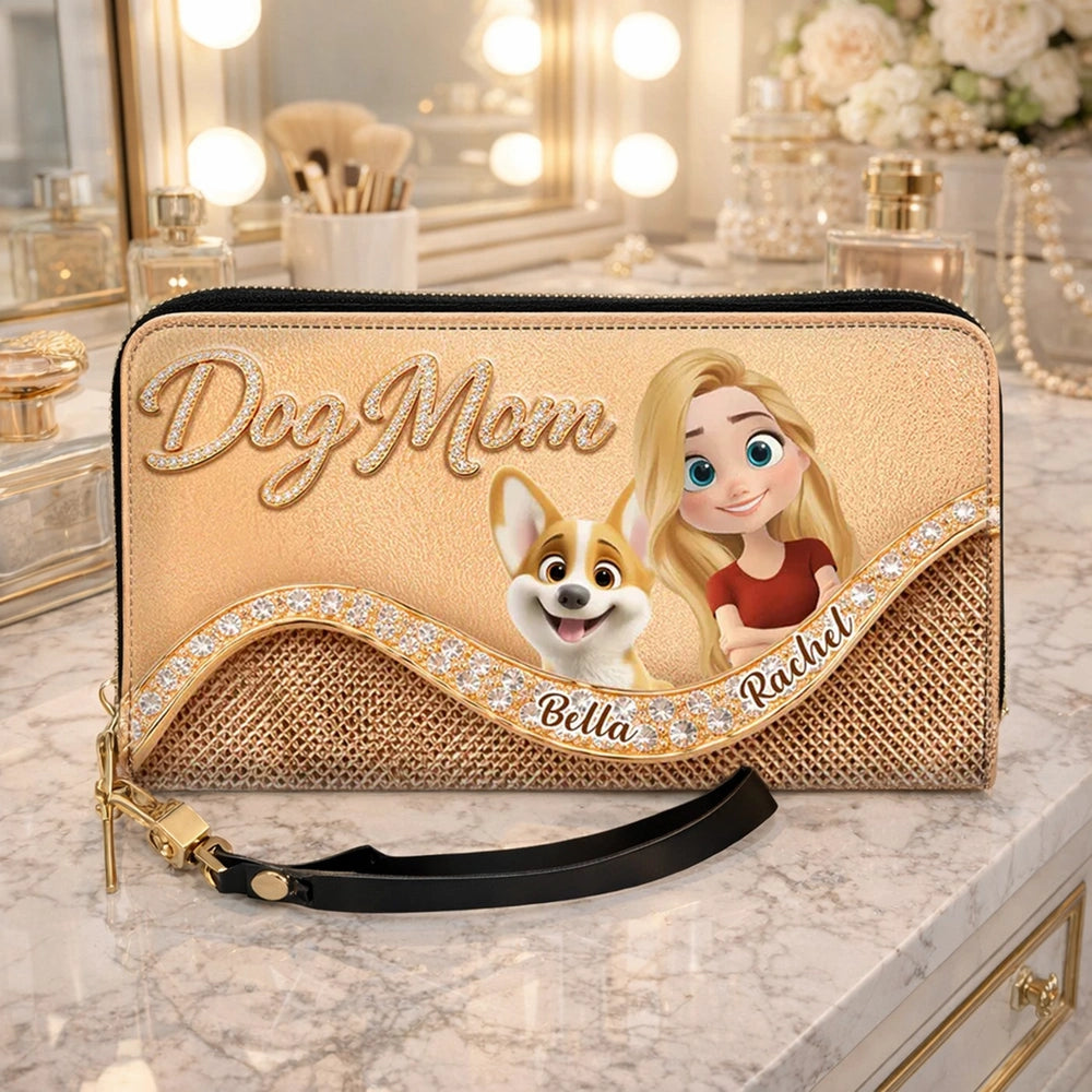 Personalized Dog Mom Wallet for Women with Cute Cartoon Design - Perfect Gift for Pet Lovers Bag MagicInPrints