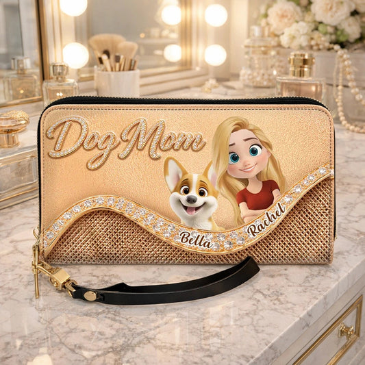 Personalized Dog Mom Wallet for Women with Cute Cartoon Design - Perfect Gift for Pet Lovers Bag MagicInPrints