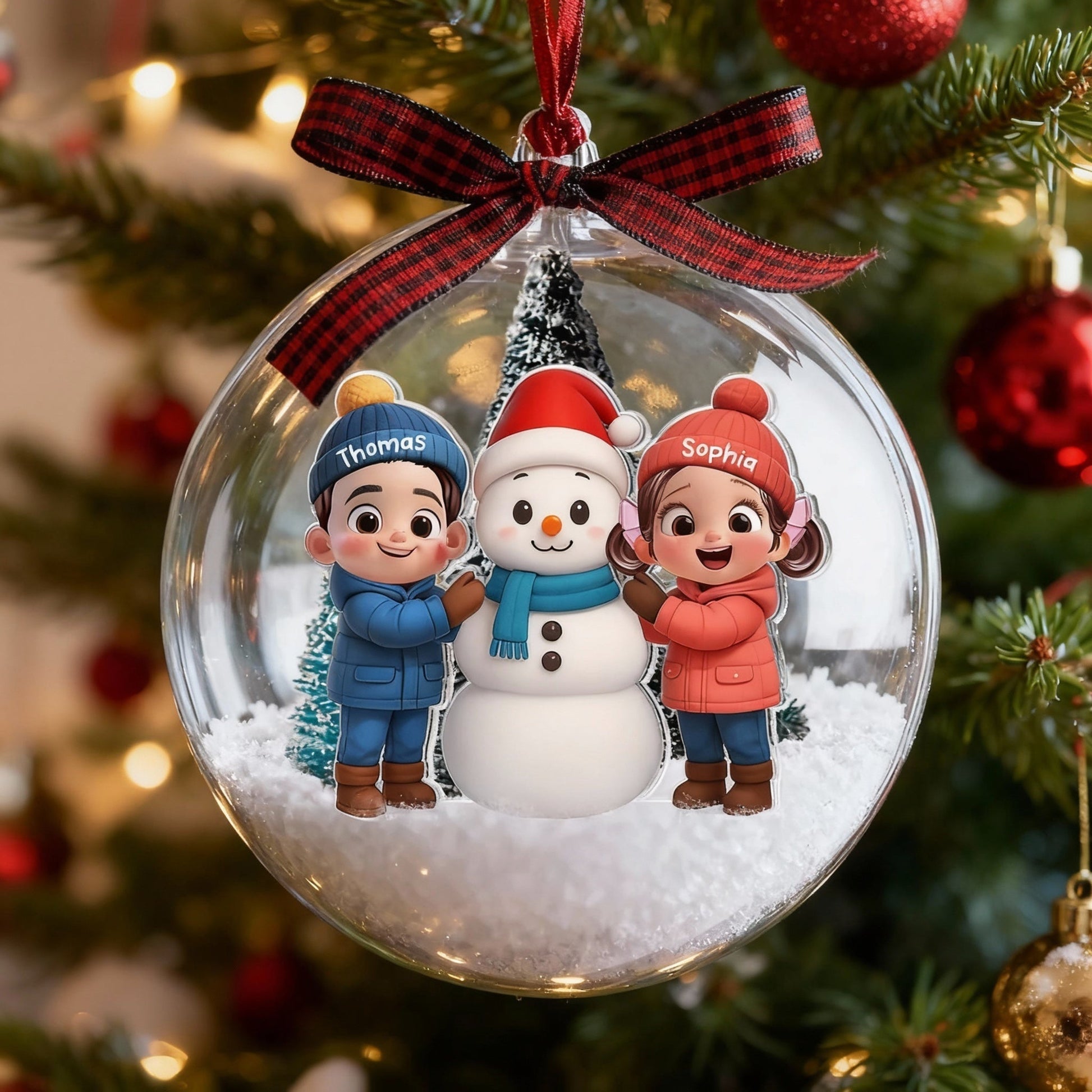 Personalized Christmas Ornament for Kids with Snowman - Holiday Decoration Ornament MagicInPrints