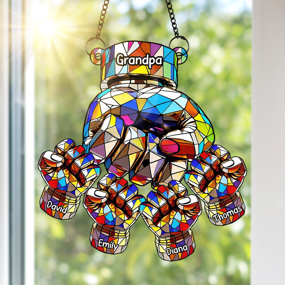Fist Bump Suncatcher Ornament - Personalized Gifts For Grandpa Ornament MagicInPrints