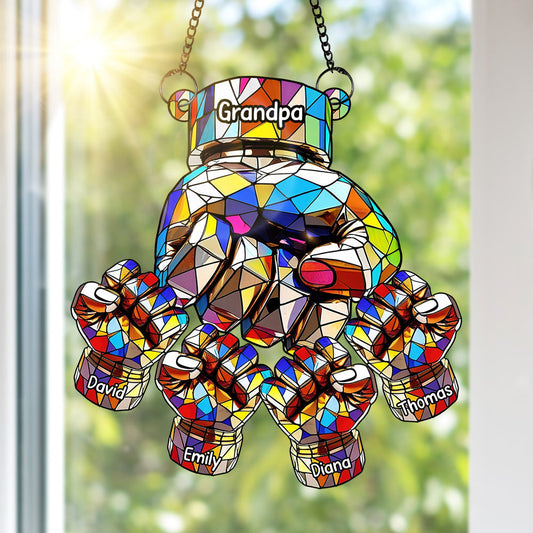 Fist Bump Suncatcher Ornament - Personalized Gifts For Grandpa Ornament MagicInPrints