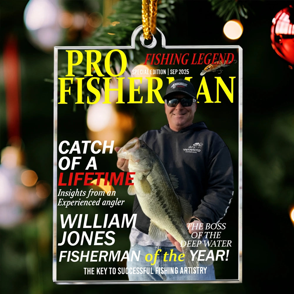 Custom Fishing Magazine Cover Ornament for Anglers - Perfect Gift for Fishing Enthusiasts Ornament MagicInPrints