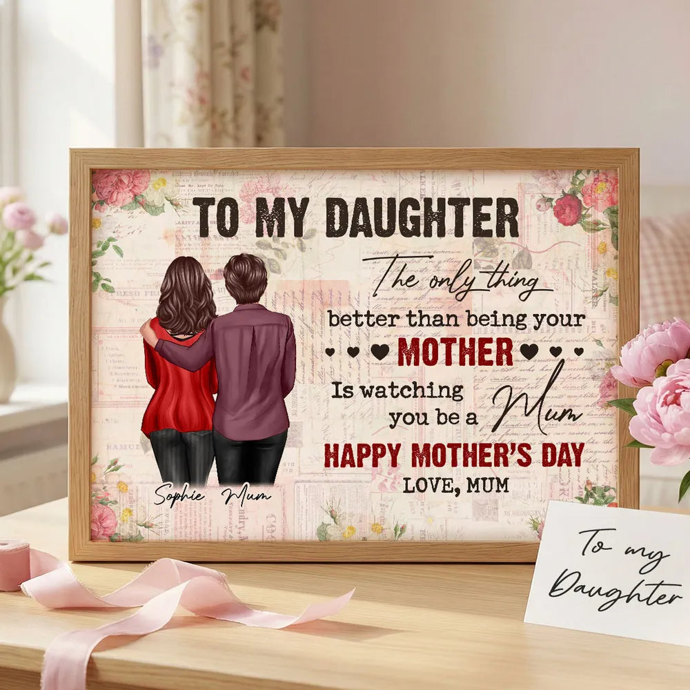 Personalized Mother-Daughter Canvas Art - Sentimental Gift for Mother's Day Poster or Canvas MagicInPrints
