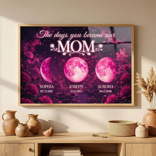 Personalized Moon Phase Art for Mom - Sentimental Mother's Day Gift Poster or Canvas MagicInPrints
