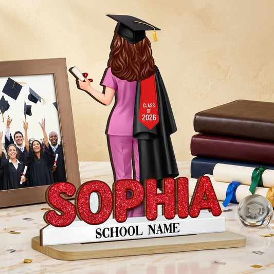 Custom Graduation Nurse Figurine for Class of 2026 - Personalized Gift Plaque MagicInPrints
