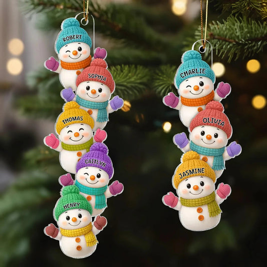 Personalized Snowman Family Christmas Ornaments - Holiday Tree Decor Ornament MagicInPrints