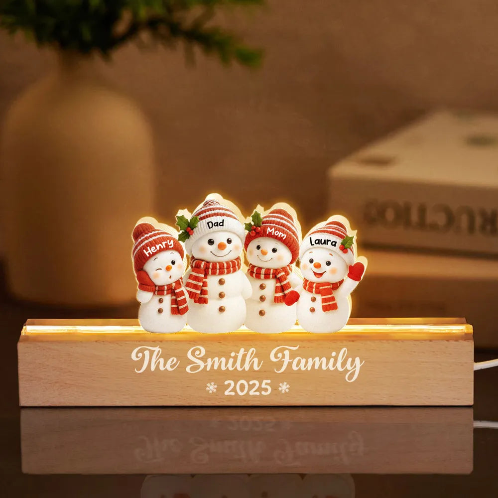 Personalized Snowman Family Christmas Decoration for Grandparents - Holiday Keepsake 2025 Plaque MagicInPrints