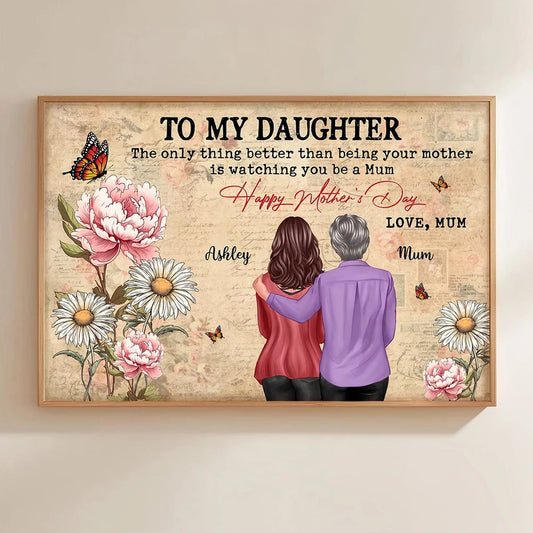 Personalized Canvas Print for Daughter and Mum - Mother's Day Gift Poster or Canvas MagicInPrints