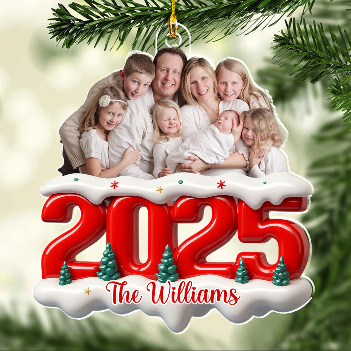 Custom Photo Christmas Ornament Family Keepsake 2025 - Holiday Decoration Ornament MagicInPrints