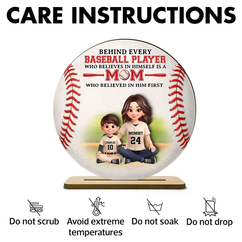 Personalized Baseball Mom Gift Plaque for Son - Sentimental Sports Decor Plaque MagicInPrints