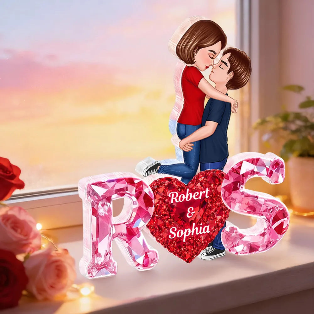 Personalized Couple Acrylic Plaque for Lovers with Names - Romantic Gift Plaque MagicInPrints