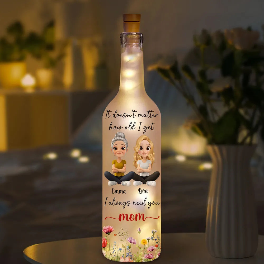 Personalized LED Wine Bottle Lamp for Mom - Sentimental Mother's Day Gift Lamp MagicInPrints