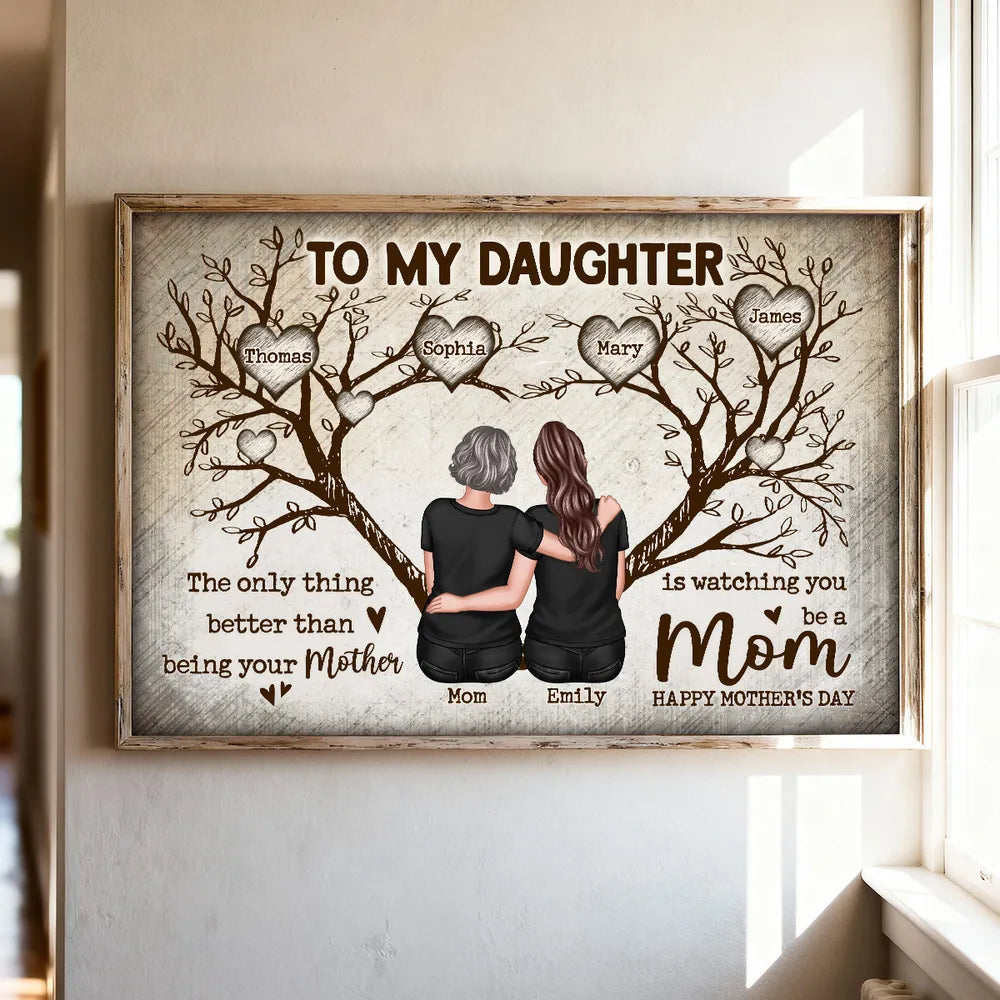 Personalized Mother-Daughter Canvas Art - Heartfelt Gift for Mother's Day Poster or Canvas MagicInPrints