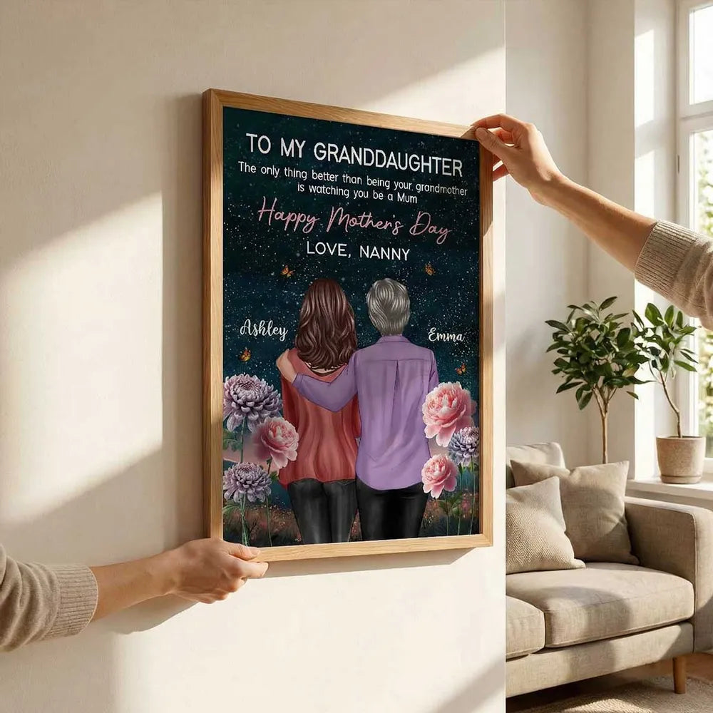 Personalized Canvas Print for Granddaughter - Heartfelt Mother's Day Gift from Nanny Poster or Canvas MagicInPrints