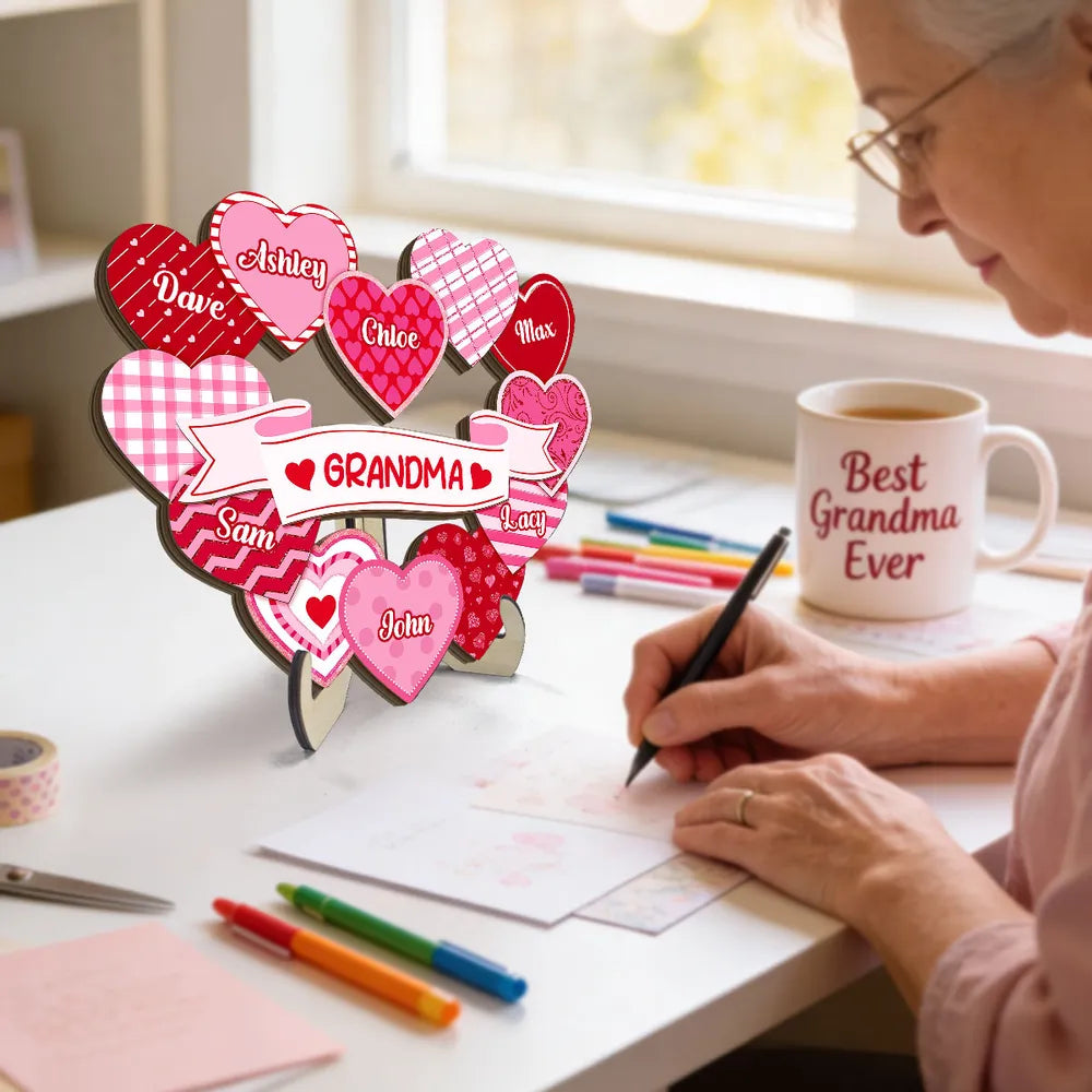 Personalized Heart-Shaped Wooden Family Tree for Grandma - Sentimental Gift Plaque MagicInPrints