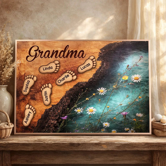 Personalized Grandma Canvas Art with Grandkids' Names - Sentimental Family Gift Poster or Canvas MagicInPrints