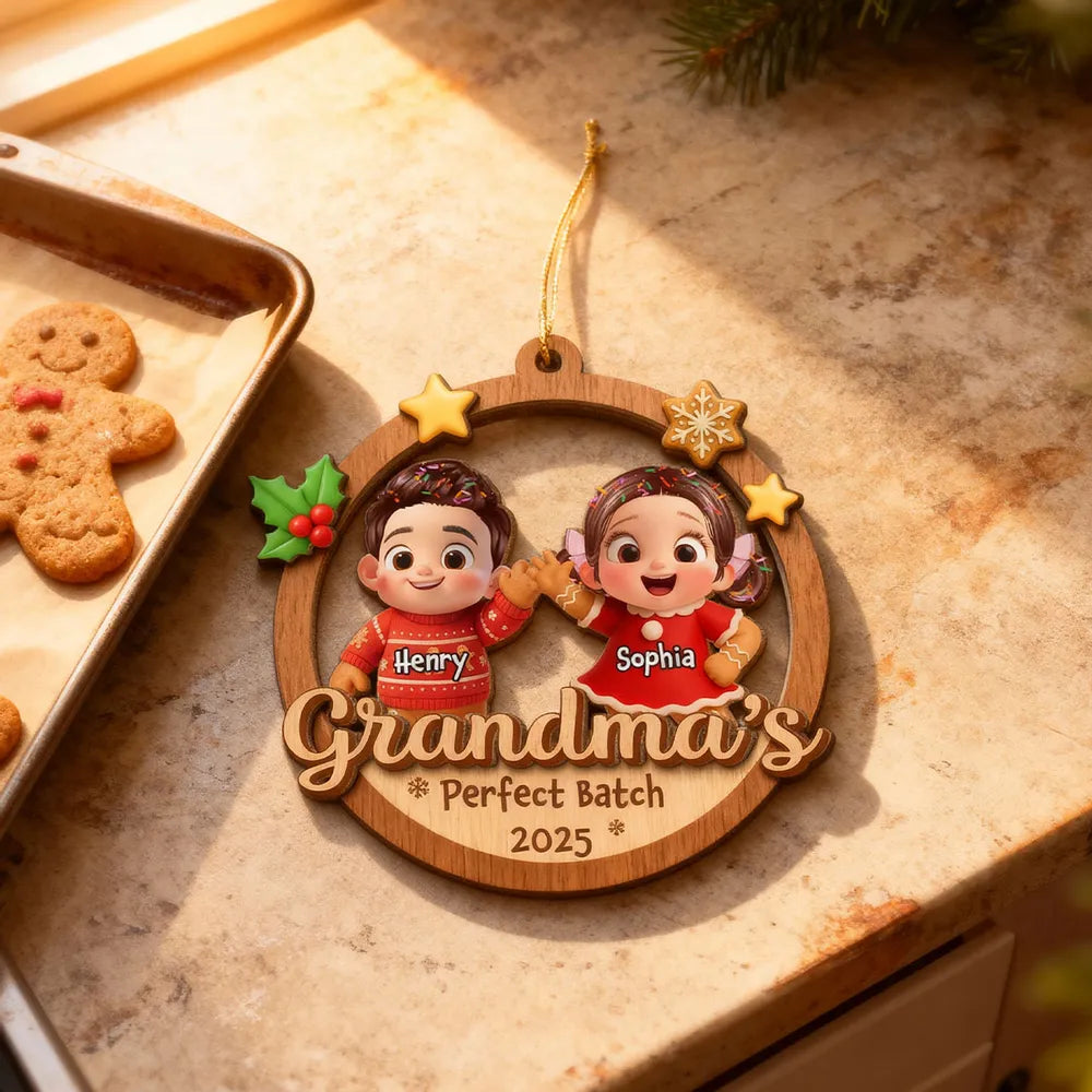 Personalized Christmas Ornament for Grandma - Custom Kids Names Holiday Decoration 2025 Ornament MagicInPrints