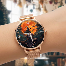 Load image into Gallery viewer, “Embrace the Magic! - Witch Mesh Strap Quartz Watch - Personalized Gifts for Witch Fans” Quartz Watch MagicInPrints
