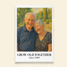 Load image into Gallery viewer, “Grow Old Together” - Personalized Pointillism Art Couple Poster - Custom Gift for Anniversary, Weddings, and Special Occasions Poster &amp; Canvas MagicInPrints
