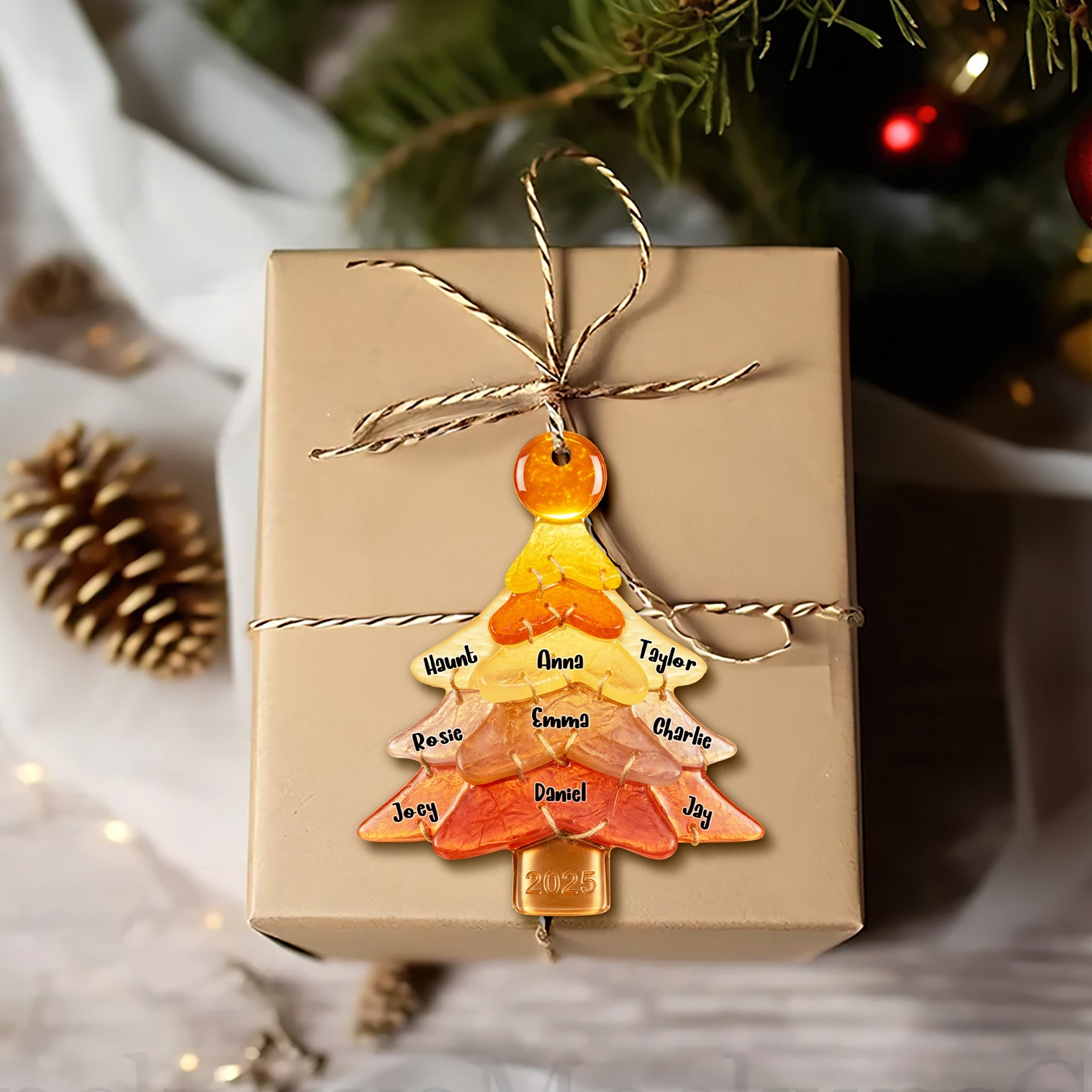 “Celebrate Your Family Tree” - Custom Glass Family Tree Ornament - Personalized Gift for Family Members Ornament MagicInPrints