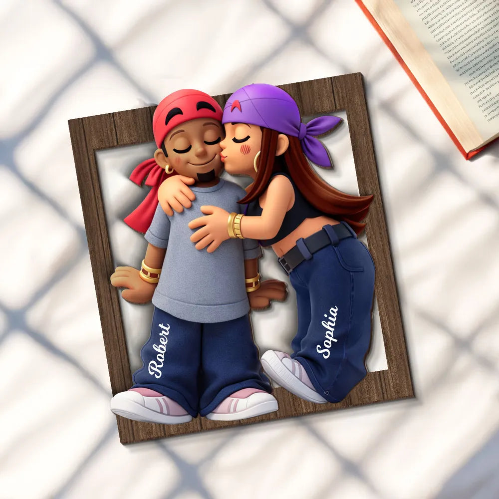 Personalized Couple Figurine with Names - Romantic Gift for Home Decor Plaque MagicInPrints