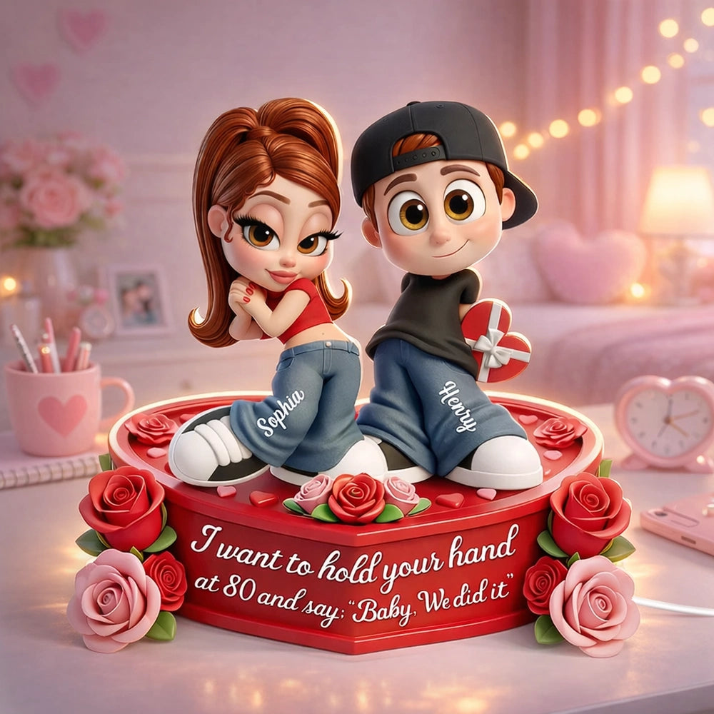 Custom Romantic Couple Figurine with Names - Anniversary Gift Plaque MagicInPrints
